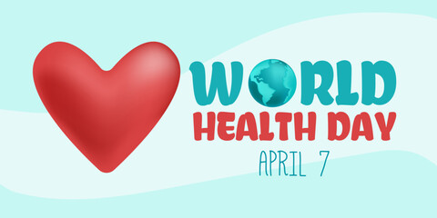 World Health Day is a global health awareness day celebrated every year on 7th April. Vector illustration design