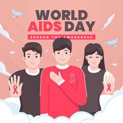 World aids day vector concept illustration