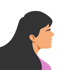 International Women's Day greeting with side view girl 