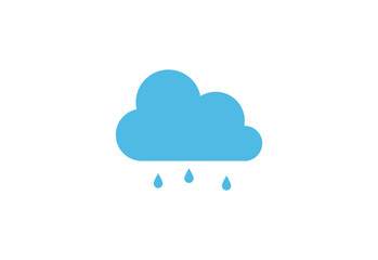Blue Cloud Rain icon isolated on background. Modern simple flat forecast storm sign. Weather, internet concept.