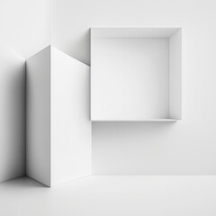 Arrière plan géométrique 3d blanc - Générative IA