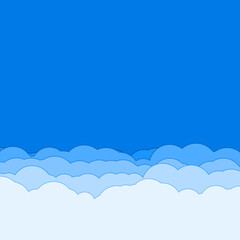 Cartoon color clouds stack backdrop illustration