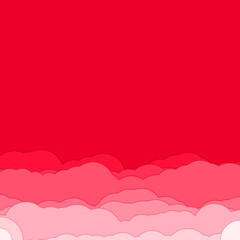 Cartoon color clouds stack backdrop illustration