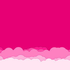 Cartoon color clouds stack backdrop illustration