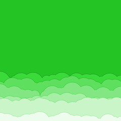 Obraz premium Cartoon color clouds stack backdrop illustration