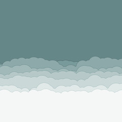 Cartoon color clouds stack backdrop illustration