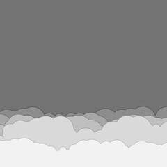 Cartoon color clouds stack backdrop illustration