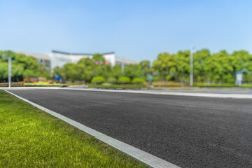empty road in Shanghai town Square.