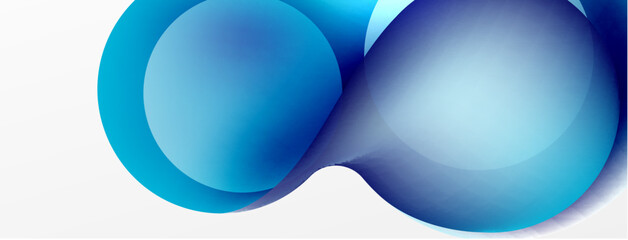 Fluid abstract background, round shapes and circle flowing design for wallpaper, banner, background or landing