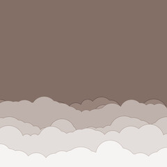 Fototapeta premium Cartoon color clouds stack backdrop illustration