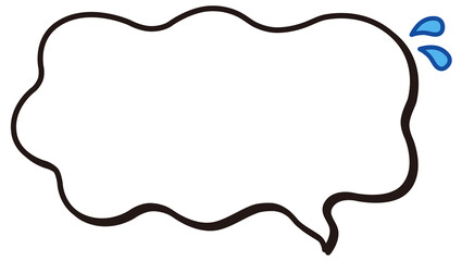 シンプルな吹き出し　不安　イラスト素材