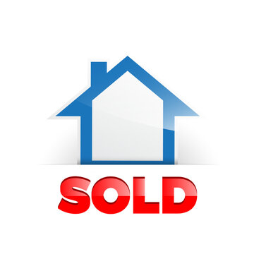 Sold house. Vector logo and sign