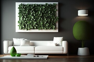 Deciduous plant green wall used as interior design. Generative AI