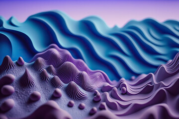 Obraz premium 3d waves abstract background. Generative AI.