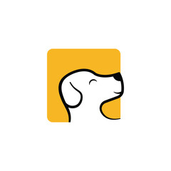 simple side square dog cute logo for business, icon, vector, web, app, logo, design, logo animal, logo pet, logo puppy, simple dog, square dog, square logo, animal head, side logo, side dog