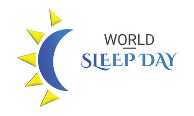 Fototapeta na wymiar World Sleep day is an annual event celebrated each year in March. This is an opportunity to stop and think about your sleeping habits, consider how much they impact your well being. Vector 
