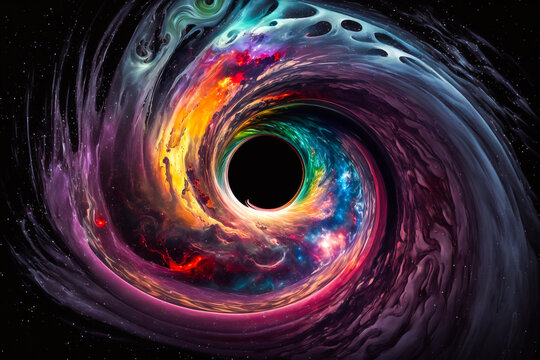 Galaxie dans l'espace, trou noir - G&eacute;n&eacute;rative IA