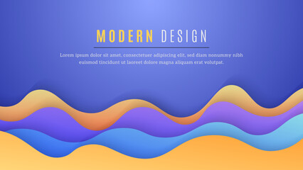 Abstract Modern Gradient Colorful Waves Shape Background Design