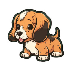 cute dog cartoon style