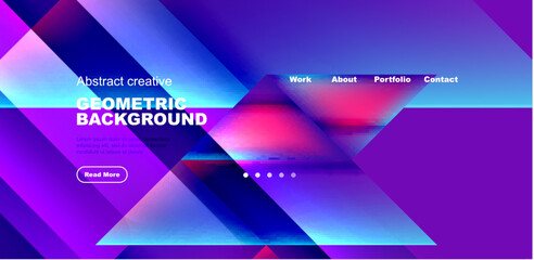 Dynamic triangle design with fluid gradient colors abstract background