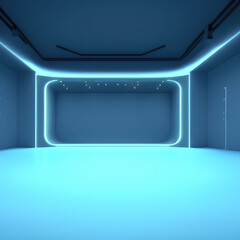 Three dimensional perspective 3d empty room background. Generative ai art.