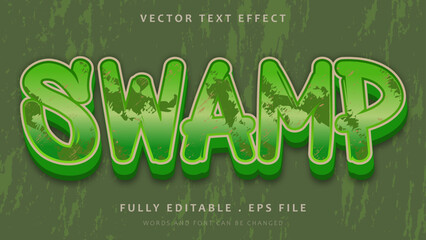 3d Grunge Swamp Editable Text Effect Design Template