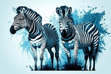 Fototapeta na wymiar Zebras. Generative AI