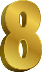 Golden 3d Number