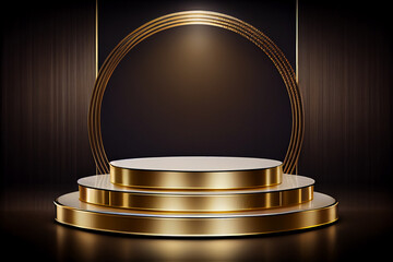 Empty table luxury top product display showcase stage background. Generative Ai