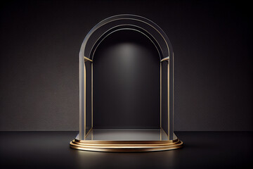 Empty table luxury top product display showcase stage background. Generative Ai