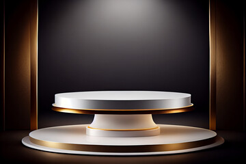 Empty table luxury top product display showcase stage background. Generative Ai