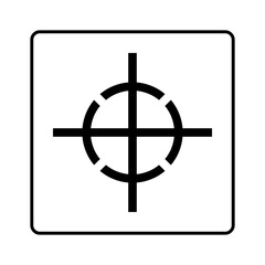 Center of Gtavity symbol, Center of mass and center mark for international cargo packaging