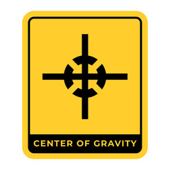 Center of Gtavity symbol, Center of mass and center mark for international cargo packaging