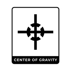 Center of Gtavity symbol, Center of mass and center mark for international cargo packaging
