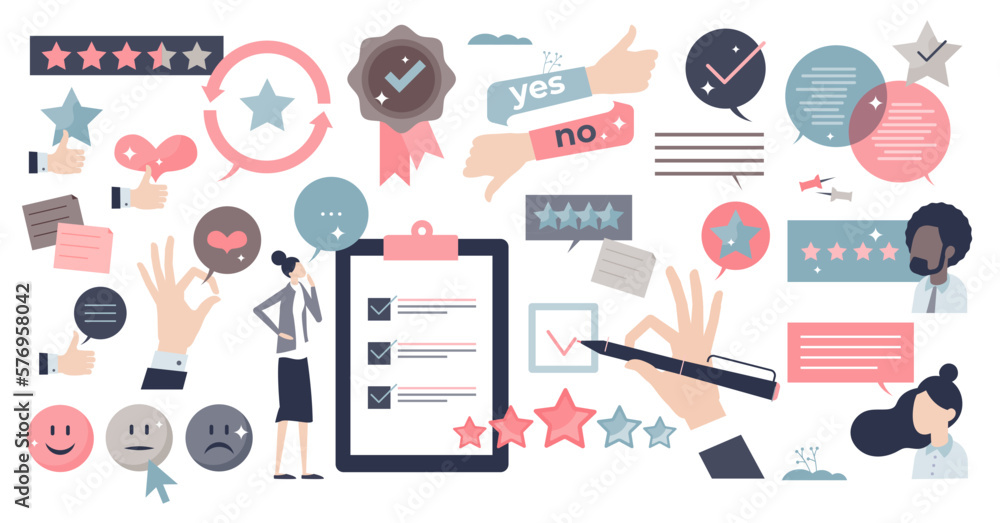 Poster feedback elements and customer satisfaction rating tiny person collection set, transparent backgroun