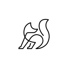 Luxury fox outline logo for business, vector, icon, web, app, logo, design, symbol, template, technology, company, identity, fox logo, fox vector, fox icon, outline fox, line fox, fox illustration