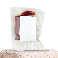 vacuum-packed raw pork beef meat displayed vacuum-packing package png without background