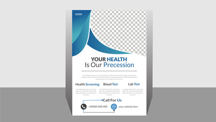 Healthcare flyer concept. Clinic flyer design with wonderful layout,modern abstract medical flyer,colorful banners,leaflets,poster. 