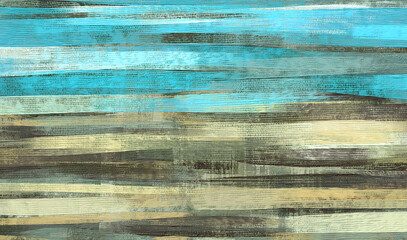 Hand painted natural colored texture, azure and olive artwork, abstract paint strokes, oil painting on canvas