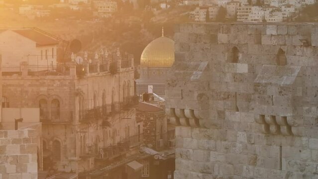 Aerial video goes up inside the Old City of Jerusalem 