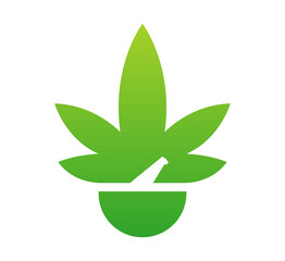 Cannabis Leaf traditional Medicine Logo Template