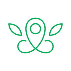 Location Point Logo Template with Leaf