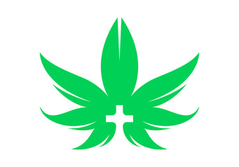 Cannabis Leaf Therapy Medicine Logo Template