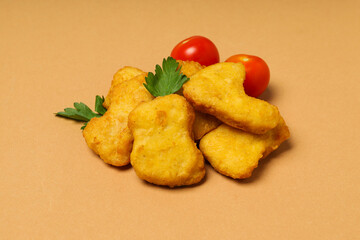 Concept of tasty fast or junk food, nuggets