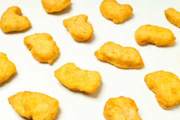 Concept of tasty fast or junk food, nuggets