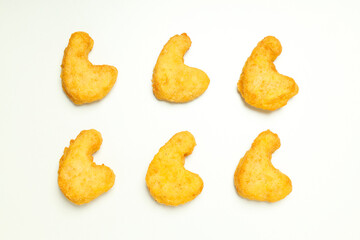 Concept of tasty fast food, nuggets, top view