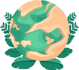 Earth Day is an annual event celebrated around the world to show support for environmental protection to increase awareness and appreciation of the planet humans live on with a globe symbol in brown g