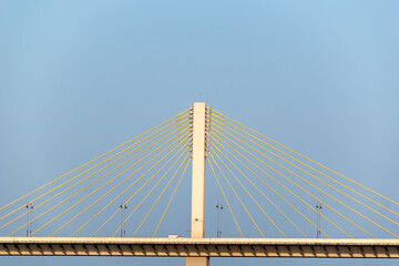 The cable stayed Atal Setu bridge in the city of Panaji.