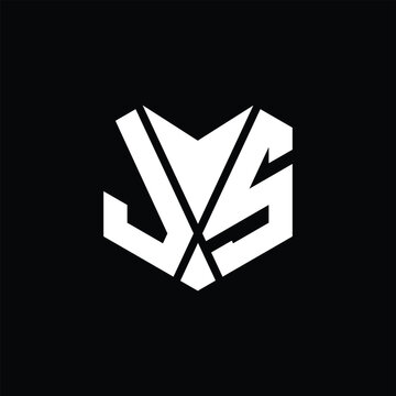 JS Logo monogram abstract hexagon vector images design template
