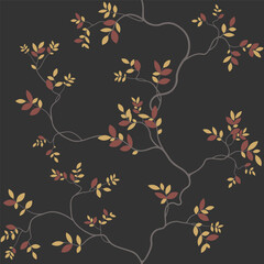 seamless pattern of branches and leaves